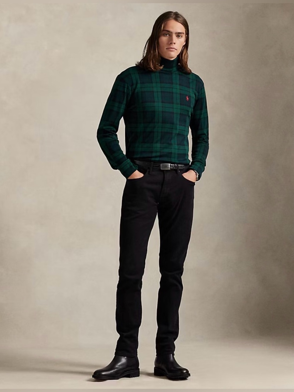 NWOT Plaid Soft Cotton Turtleneck Polo Ralph Lauren - XXL